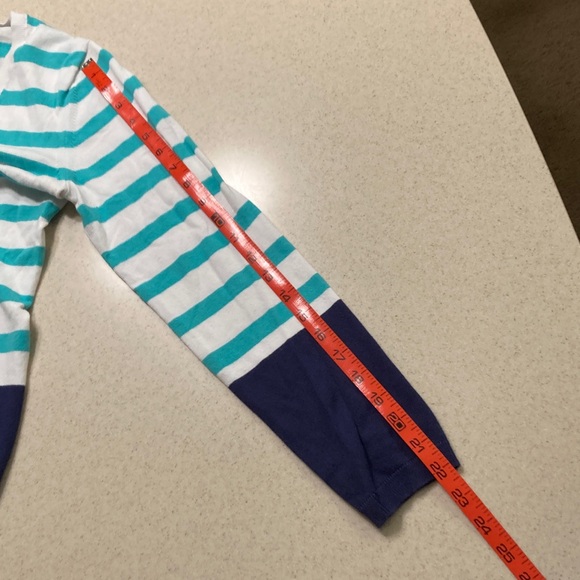 Tommy Hilfiger Striped V-Neck Sweater - Teal White Navy Women Size M - Picture 8 of 8